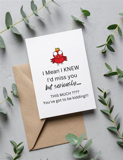 miss you funny card